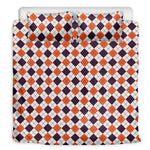 Halloween Checked Pattern Print Duvet Cover Bedding Set