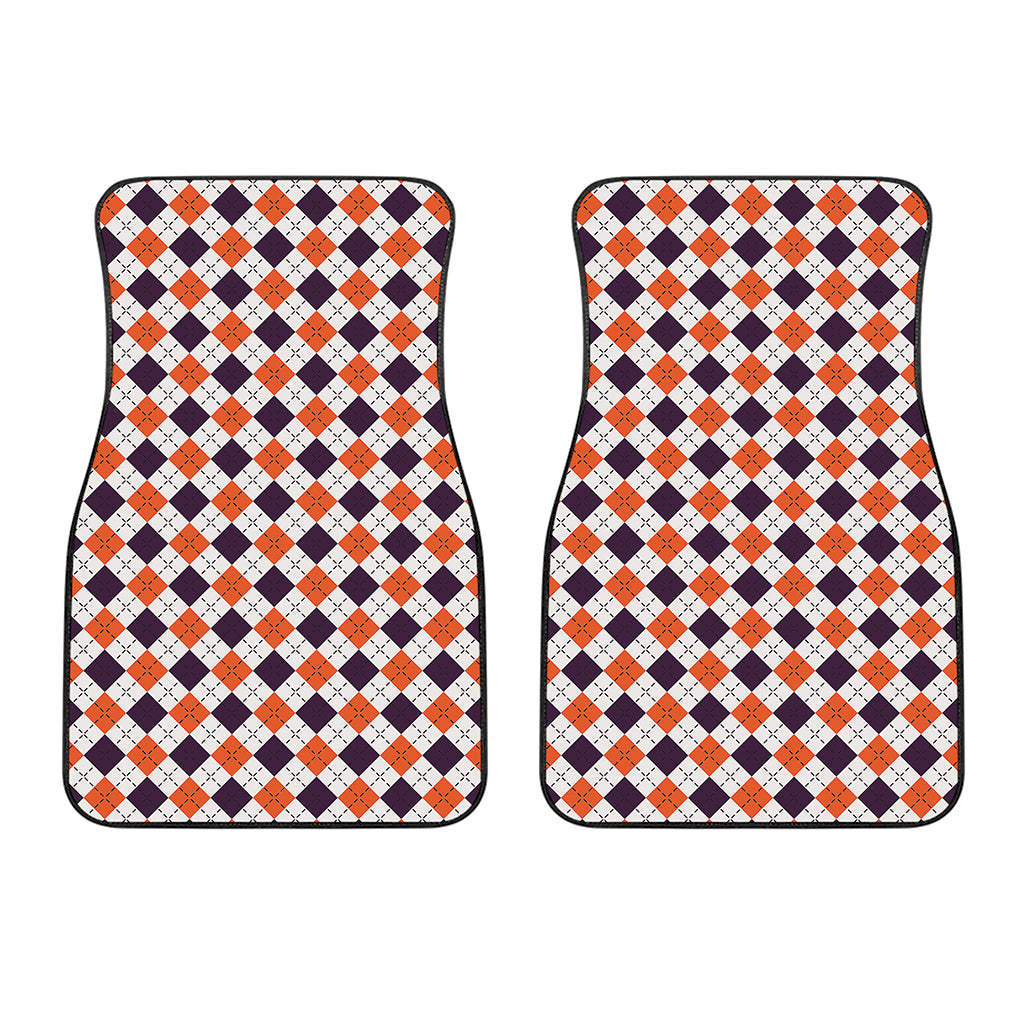 Halloween Checked Pattern Print Front Car Floor Mats