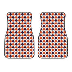 Halloween Checked Pattern Print Front Car Floor Mats