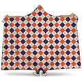 Halloween Checked Pattern Print Hooded Blanket