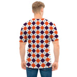 Halloween Checked Pattern Print Men's T-Shirt