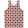 Halloween Checked Pattern Print Men's Tank Top
