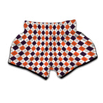 Halloween Checked Pattern Print Muay Thai Boxing Shorts