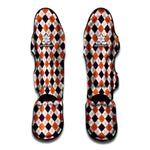 Halloween Checked Pattern Print Muay Thai Shin Guard