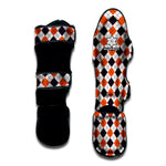 Halloween Checked Pattern Print Muay Thai Shin Guard