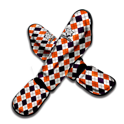 Halloween Checked Pattern Print Muay Thai Shin Guard