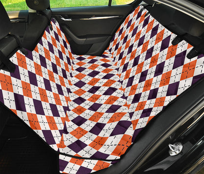 Halloween Checked Pattern Print Pet Car Back Seat Cover