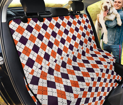 Halloween Checked Pattern Print Pet Car Back Seat Cover