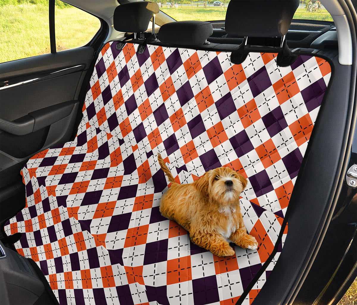 Halloween Checked Pattern Print Pet Car Back Seat Cover