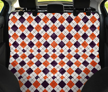 Halloween Checked Pattern Print Pet Car Back Seat Cover