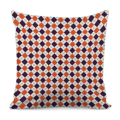 Halloween Checked Pattern Print Pillow Cover