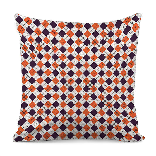 Halloween Checked Pattern Print Pillow Cover
