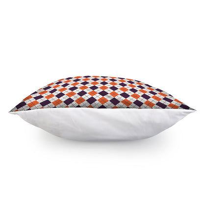 Halloween Checked Pattern Print Pillow Cover