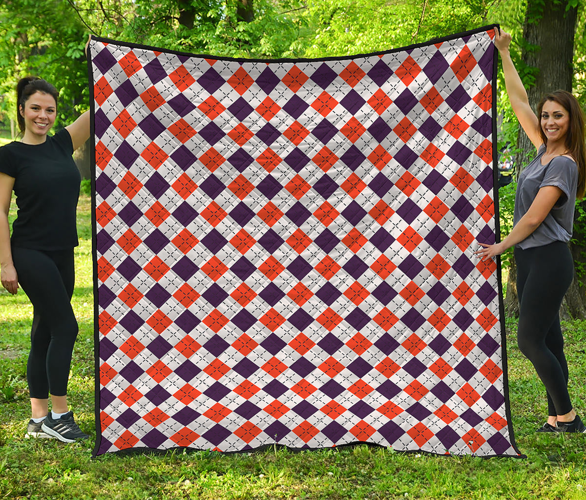Halloween Checked Pattern Print Quilt