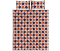 Halloween Checked Pattern Print Quilt Bed Set