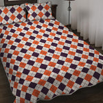 Halloween Checked Pattern Print Quilt Bed Set