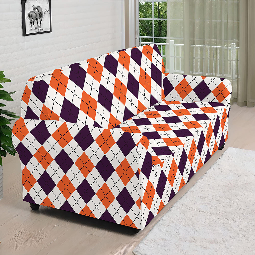 Halloween Checked Pattern Print Sofa Cover