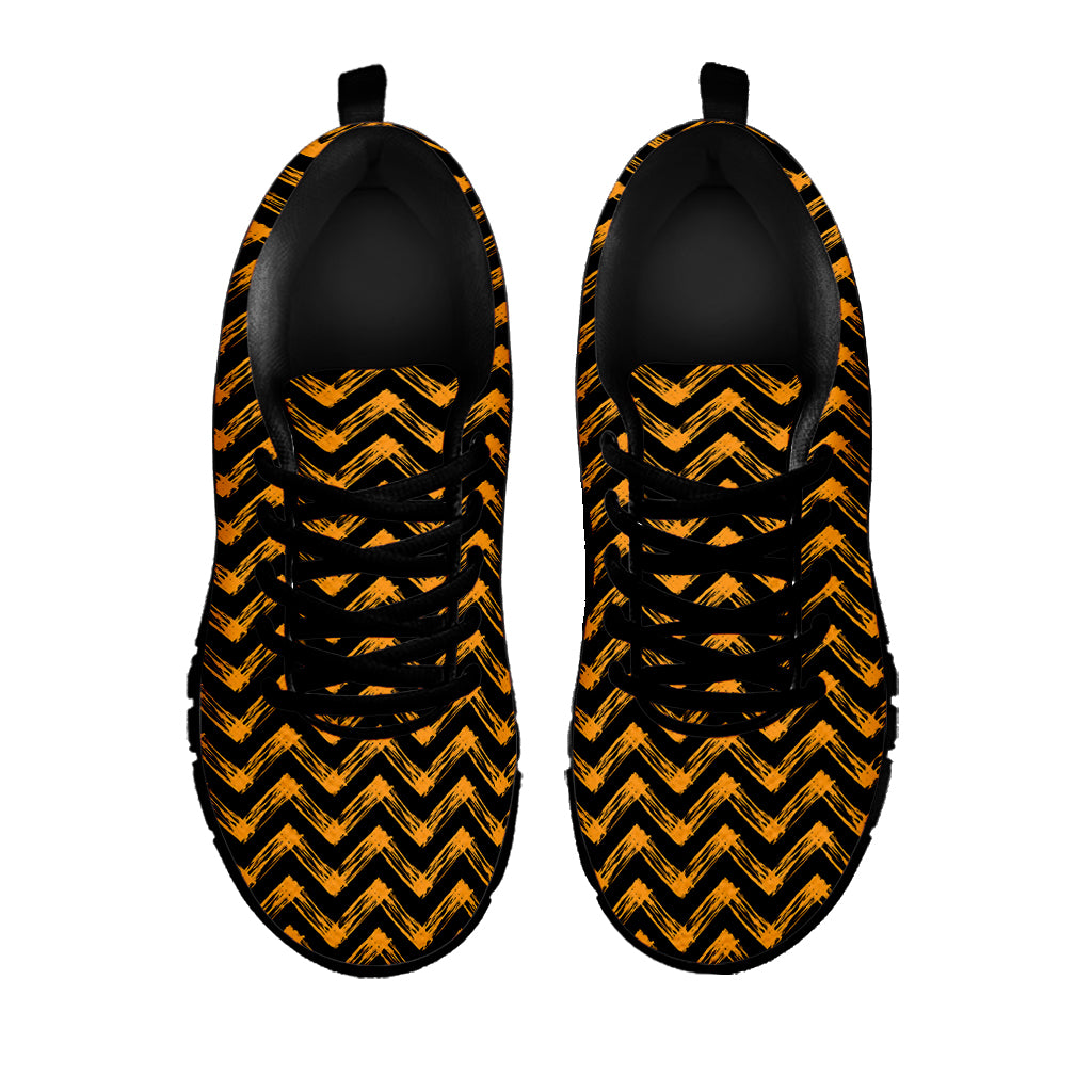 Halloween Chevron Pattern Print Black Sneakers