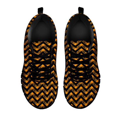 Halloween Chevron Pattern Print Black Sneakers