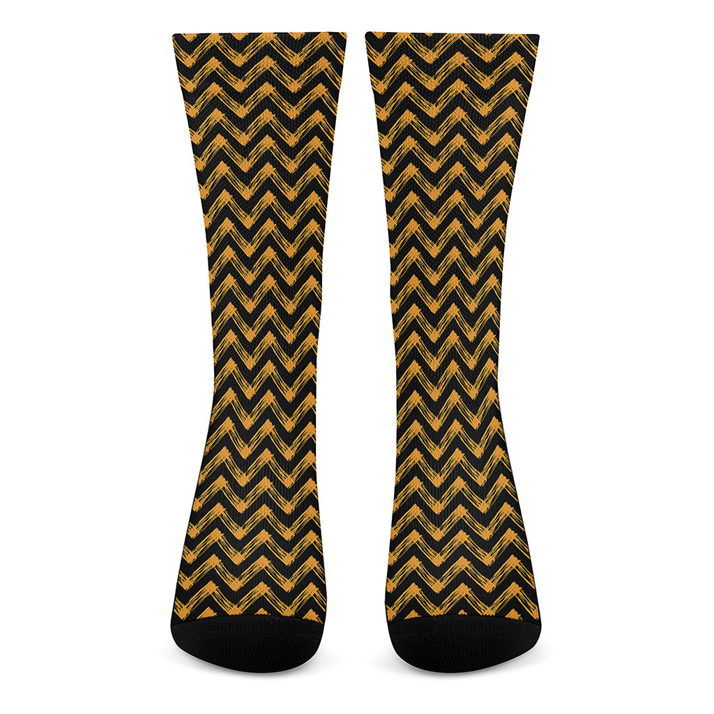 Halloween Chevron Pattern Print Crew Socks