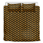 Halloween Chevron Pattern Print Duvet Cover Bedding Set