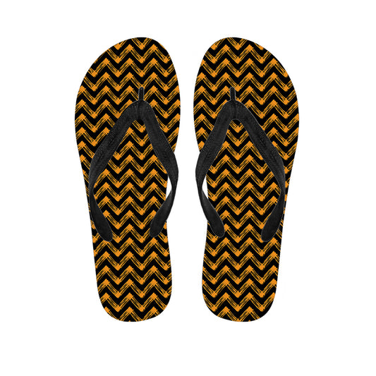 Halloween Chevron Pattern Print Flip Flops