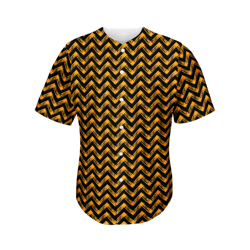 Halloween Chevron Pattern Print Men's Baseball Jersey