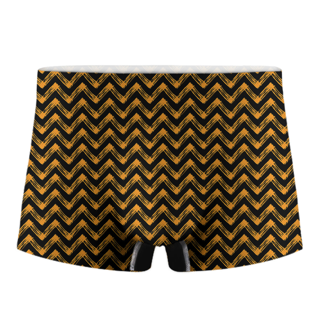 Halloween Chevron Pattern Print Men's Boxer Briefs