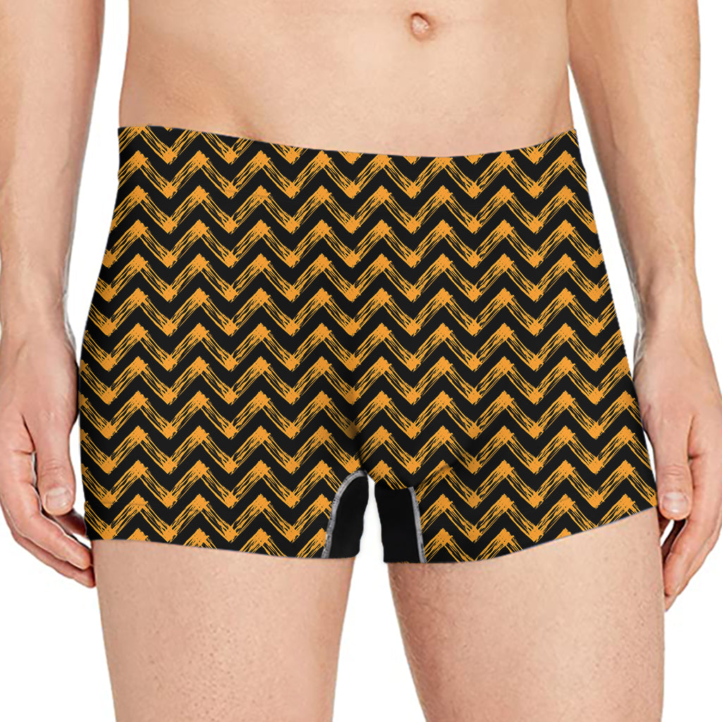 Halloween Chevron Pattern Print Men's Boxer Briefs