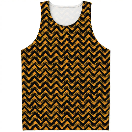 Halloween Chevron Pattern Print Men's Tank Top