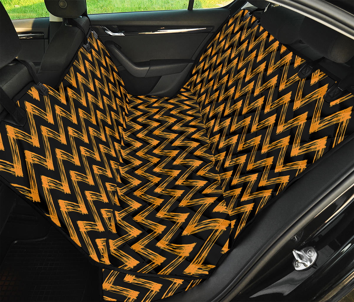 Halloween Chevron Pattern Print Pet Car Back Seat Cover