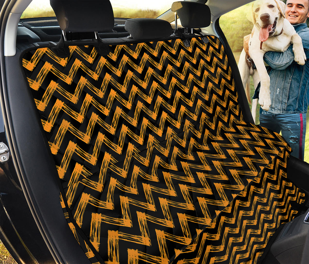 Halloween Chevron Pattern Print Pet Car Back Seat Cover