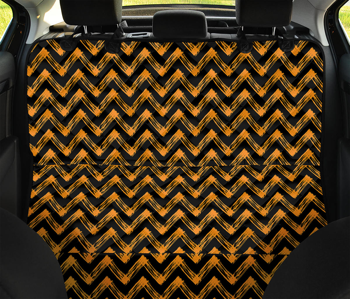 Halloween Chevron Pattern Print Pet Car Back Seat Cover