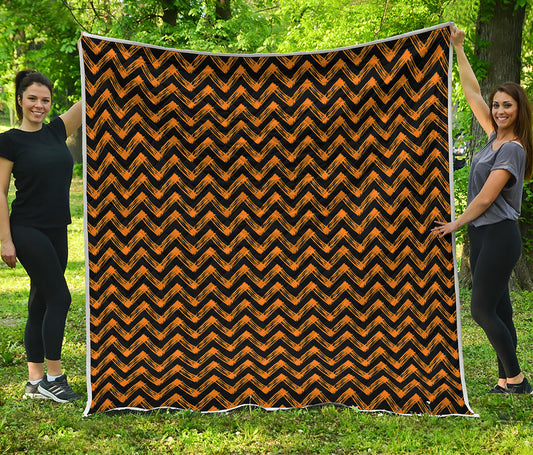 Halloween Chevron Pattern Print Quilt
