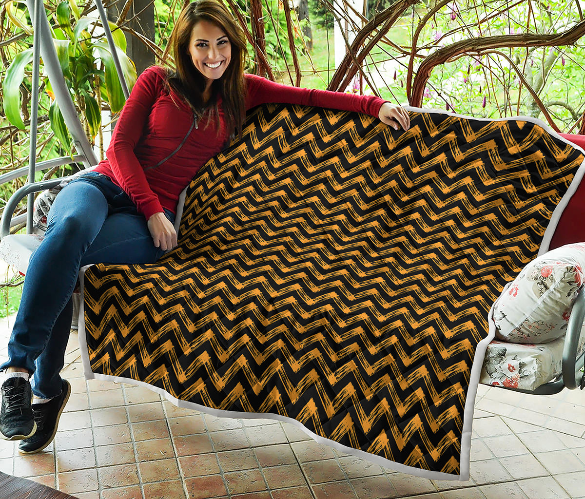 Halloween Chevron Pattern Print Quilt
