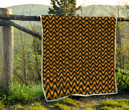 Halloween Chevron Pattern Print Quilt