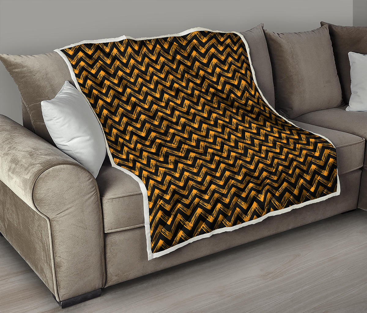 Halloween Chevron Pattern Print Quilt