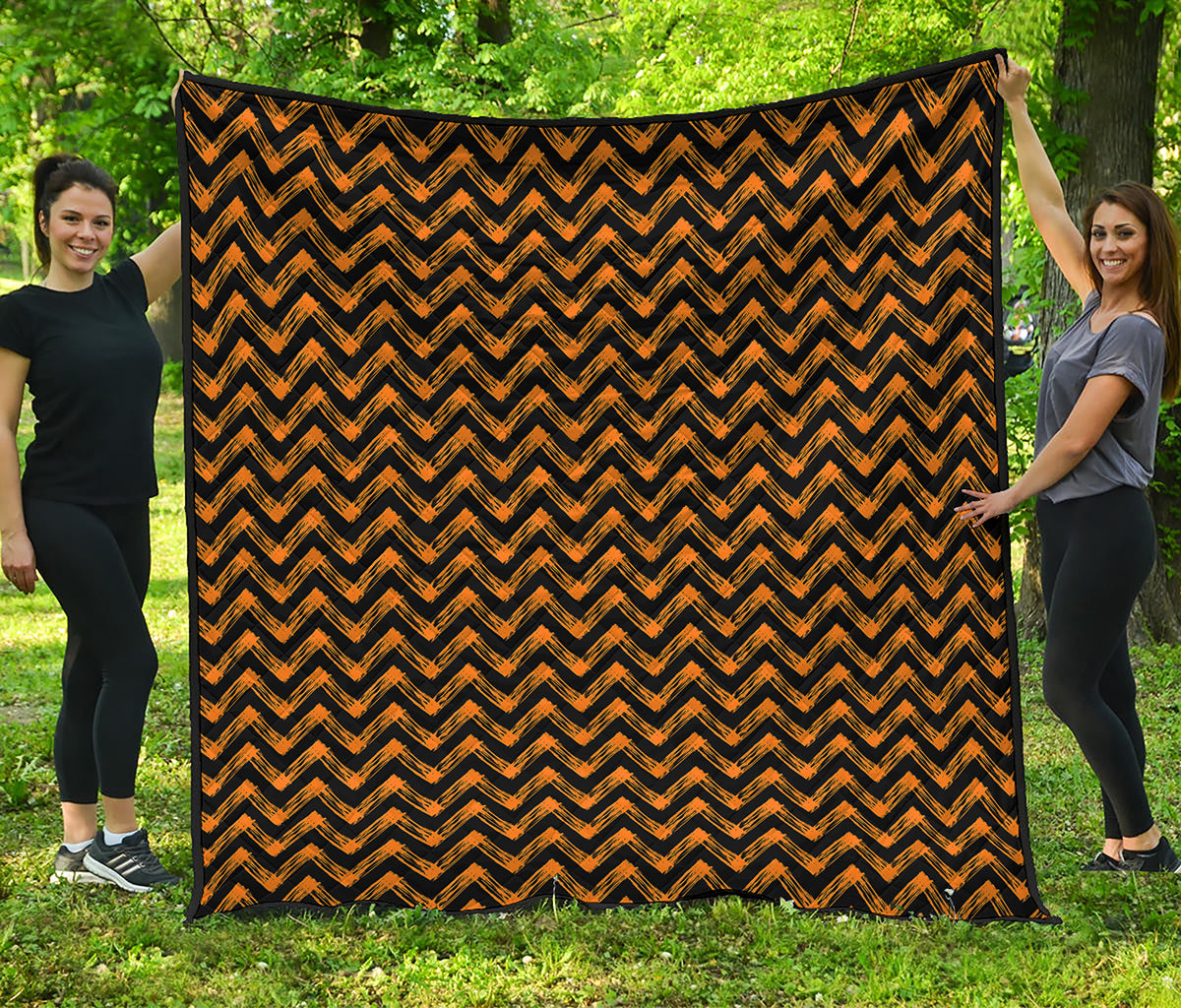 Halloween Chevron Pattern Print Quilt