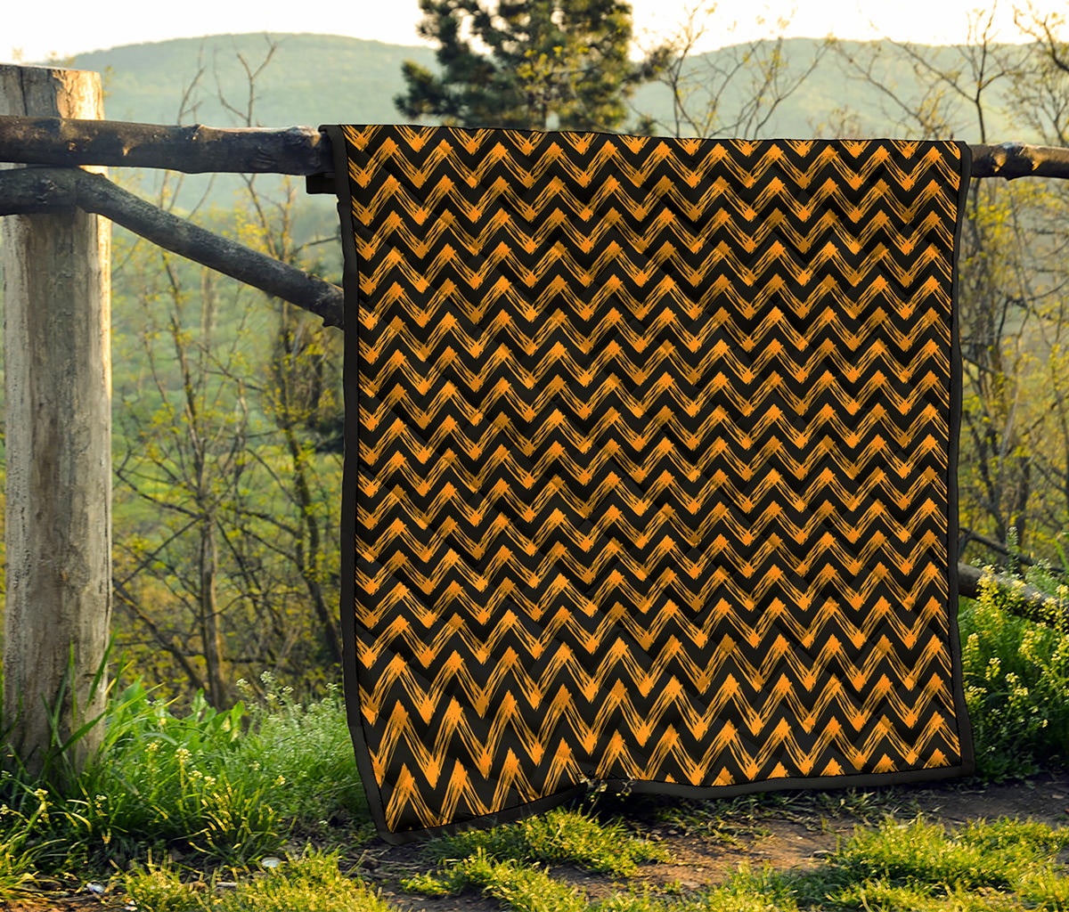 Halloween Chevron Pattern Print Quilt