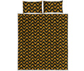 Halloween Chevron Pattern Print Quilt Bed Set