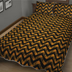 Halloween Chevron Pattern Print Quilt Bed Set