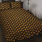 Halloween Chevron Pattern Print Quilt Bed Set