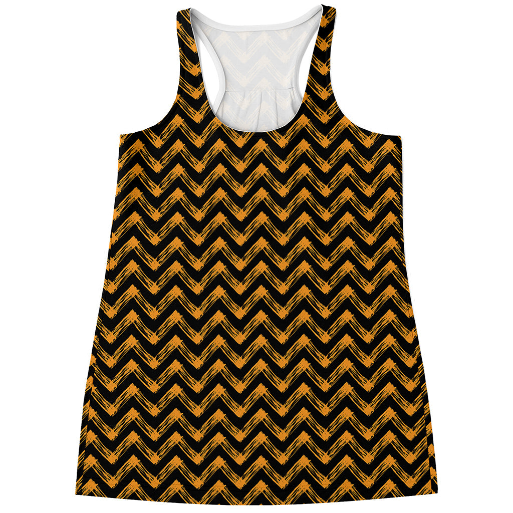 Halloween Chevron Pattern Print Women's Racerback Tank Top