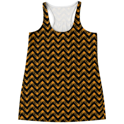 Halloween Chevron Pattern Print Women's Racerback Tank Top