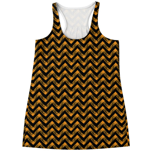 Halloween Chevron Pattern Print Women's Racerback Tank Top