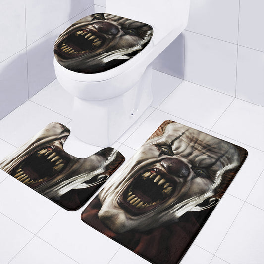 Halloween Clown Print 3 Piece Bath Mat Set