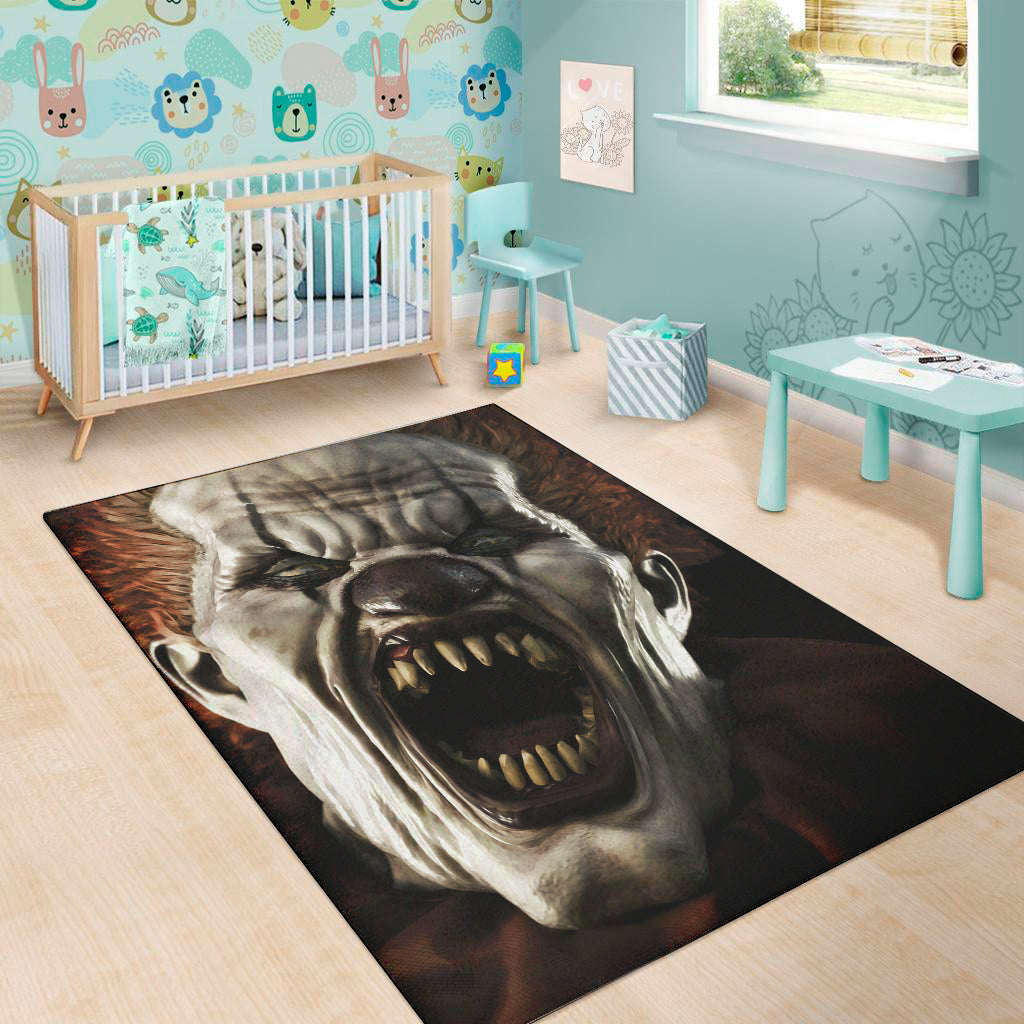 Halloween Clown Print Area Rug