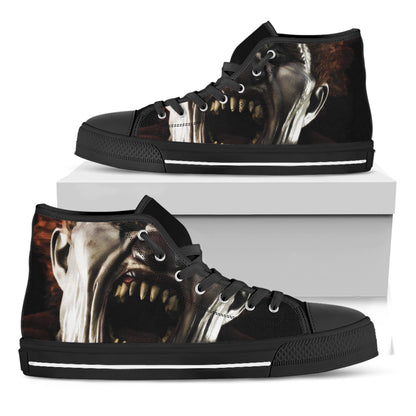 Halloween Clown Print Black High Top Shoes