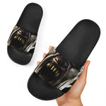 Halloween Clown Print Black Slide Sandals