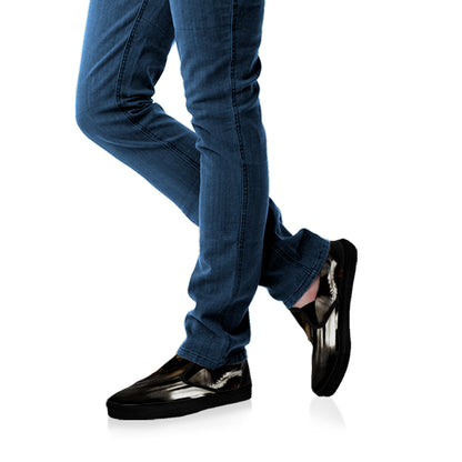 Halloween Clown Print Black Slip On Shoes